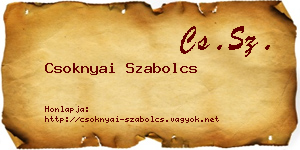Csoknyai Szabolcs névjegykártya
