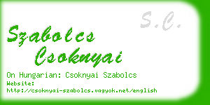 szabolcs csoknyai business card